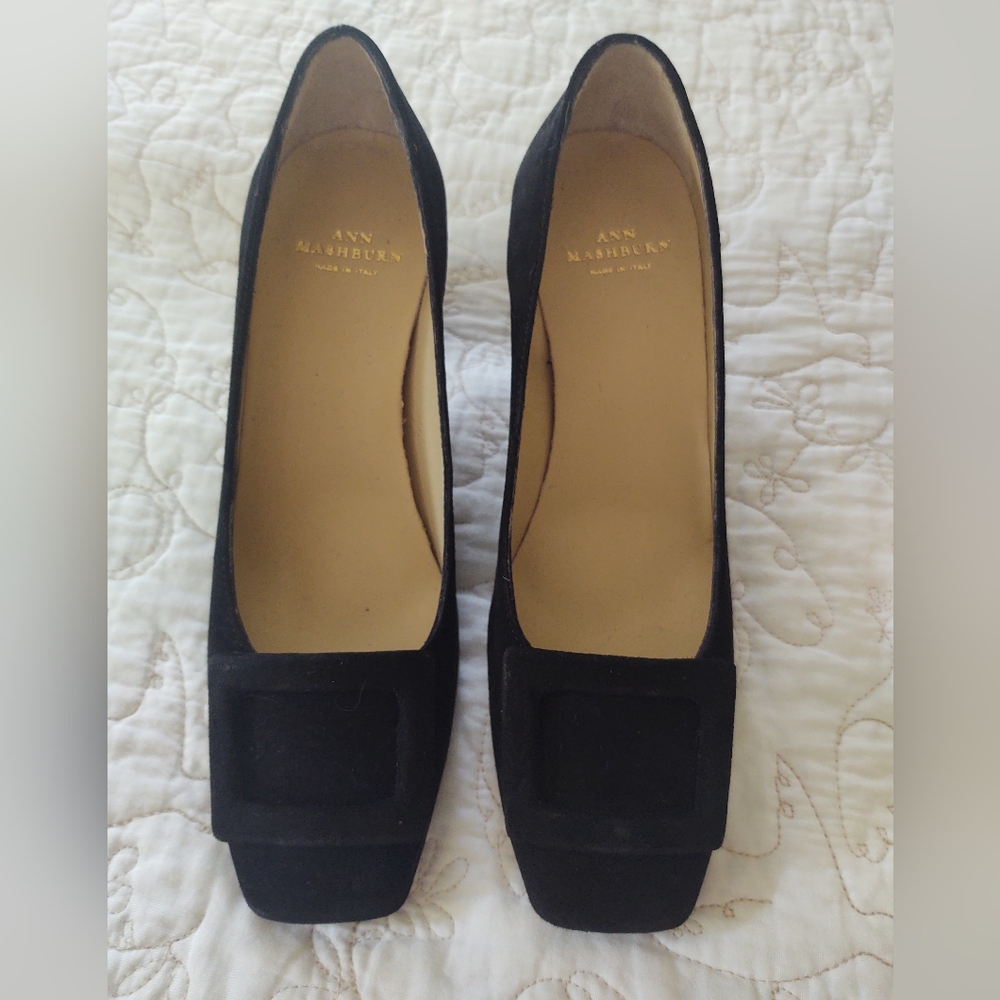 Ann Mashburn Buckle Shoe In Black. Made In ltaly Pumps Heels Euro 35..US 5